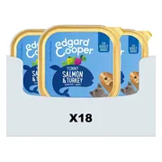 18x Edgard & Cooper Kuipje Vers Vlees Hondenvoer Zalm - Kalkoen 300 gr