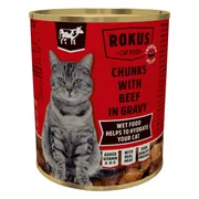 Rokus Kattenvoer Blik Stukjes Rund in Jus 810 gr