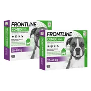 2x Frontline Combo Spot On Anti Vlooien en Teken Druppels Hond 20 - 40 kg 6 pipetten