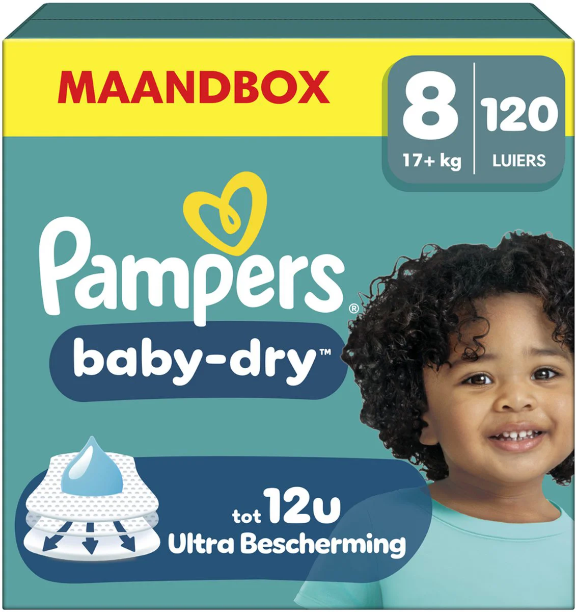 Pampers Baby Dry Luiers Maat 8 (17 kg+) 120 stuks