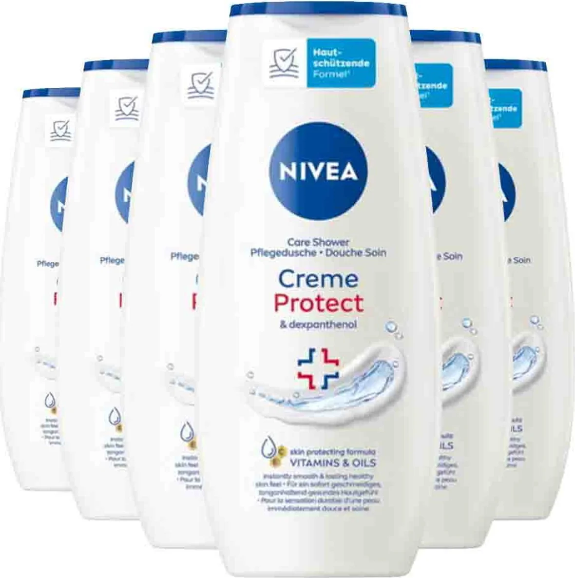 6x NIVEA Douchegel Creme Protect 250 ml