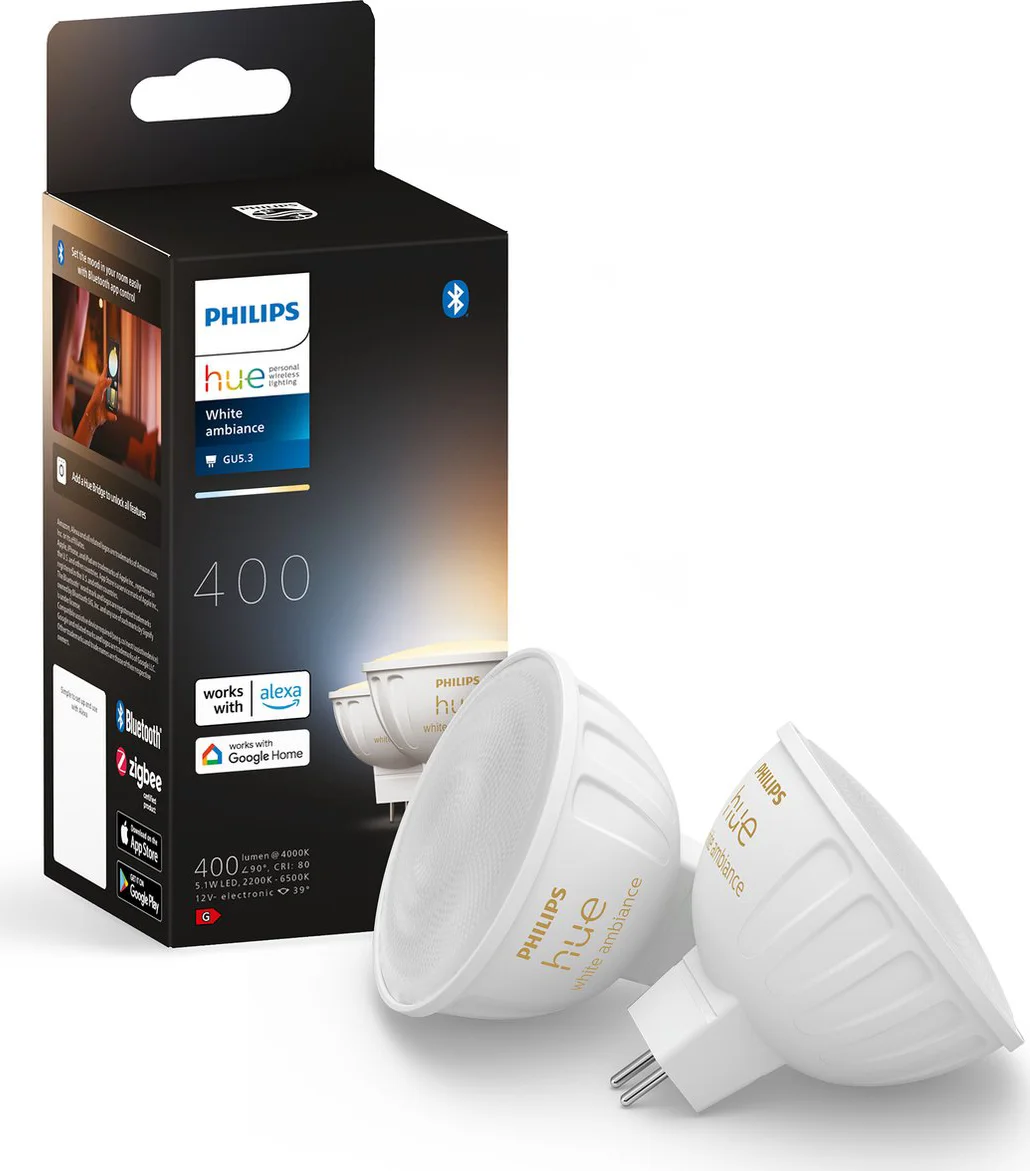 Philips Hue spot White Ambiance - MR16 - 2-pack