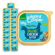 17x Edgard & Cooper Kuipje Vers Vlees Puppy Hondenvoer Bio Kip - Vis 100 gr