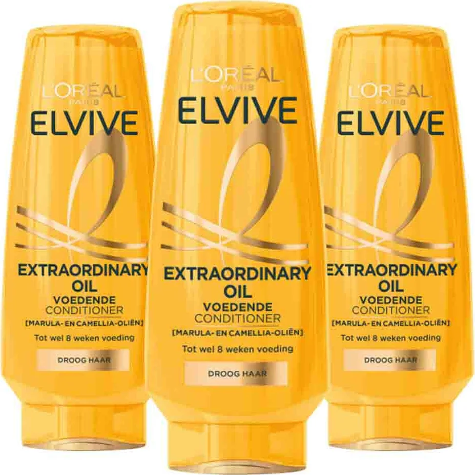 3x L'Oréal Elvive Extraordinary Oil Conditioner 200 ml