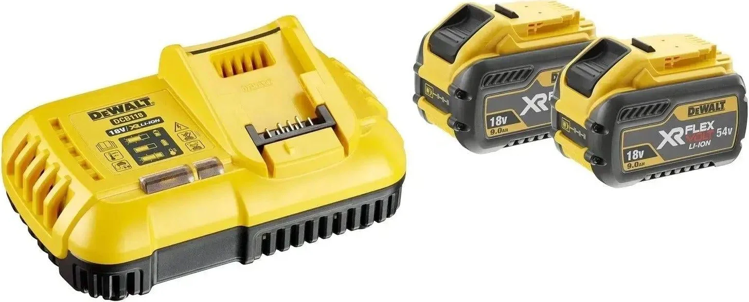 DeWALT DCB118X2 Starterset 2x DCB547 Accu 9.0Ah 54V XR FlexVolt + Snellader DCB118