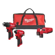 Milwaukee M12 BLPP2D-202B Accu combiset 2-delig (BLDDRC + BLIDRC) 12V 2.0Ah in tas - 4933500139