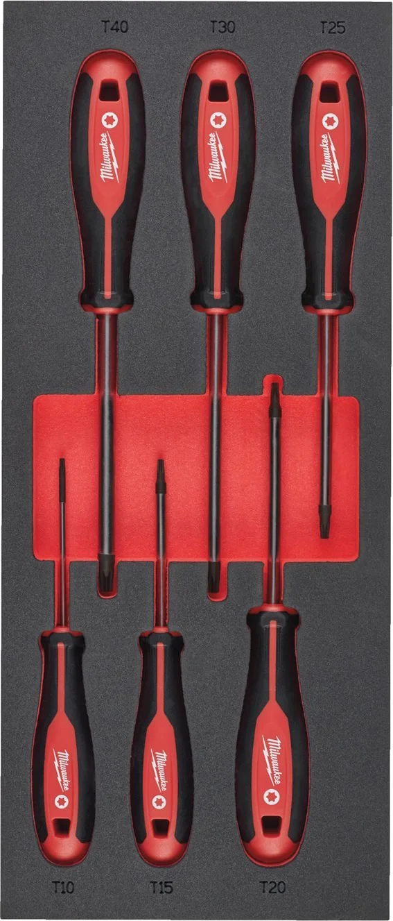 Milwaukee TOOLGUARD™ Foam inlay Tri-Lobe schroevendraaierset Torx nr.2 6-delig - 4932492392