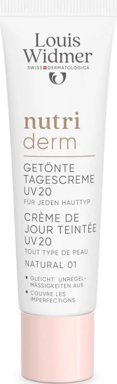 Louis Widmer Nutriderm Getinte Dagcrème UV 20 Naturel 01 zonder parfum 30ml