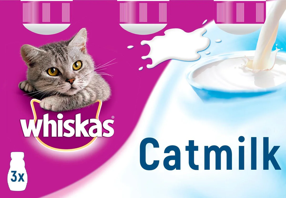5x Whiskas Kattenmelk Flesje 3 x 200 ml