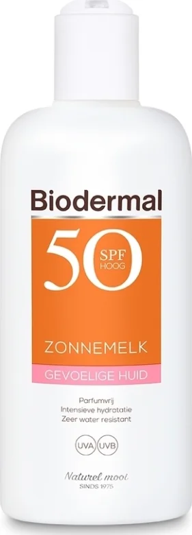 Biodermal Zonnebrand Melk Gevoelige Huid SPF50+ 200 ML