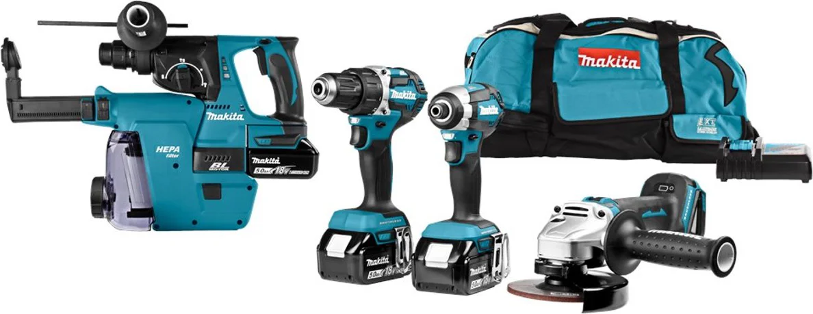 Makita DLX4103W Accu Combiset 4-delig 18V 5.0Ah in Trolley Tas