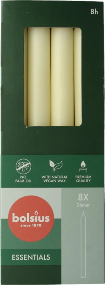 Bolsius Tafelkaarsen Soft Pearl 8 Stuks