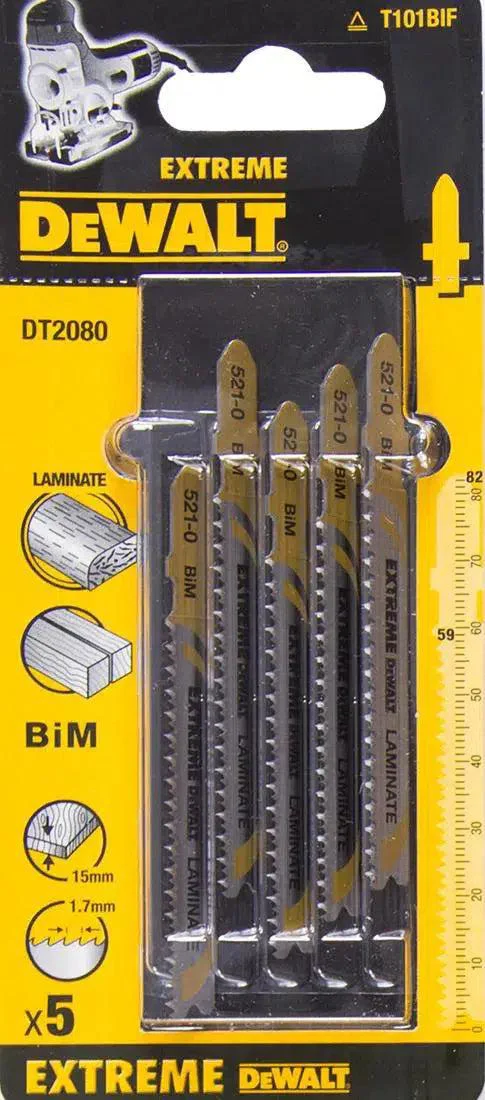 DeWALT DT2080 T 101 BIF Decoupeerzaagblad voor Hout & Laminaat VE=5
