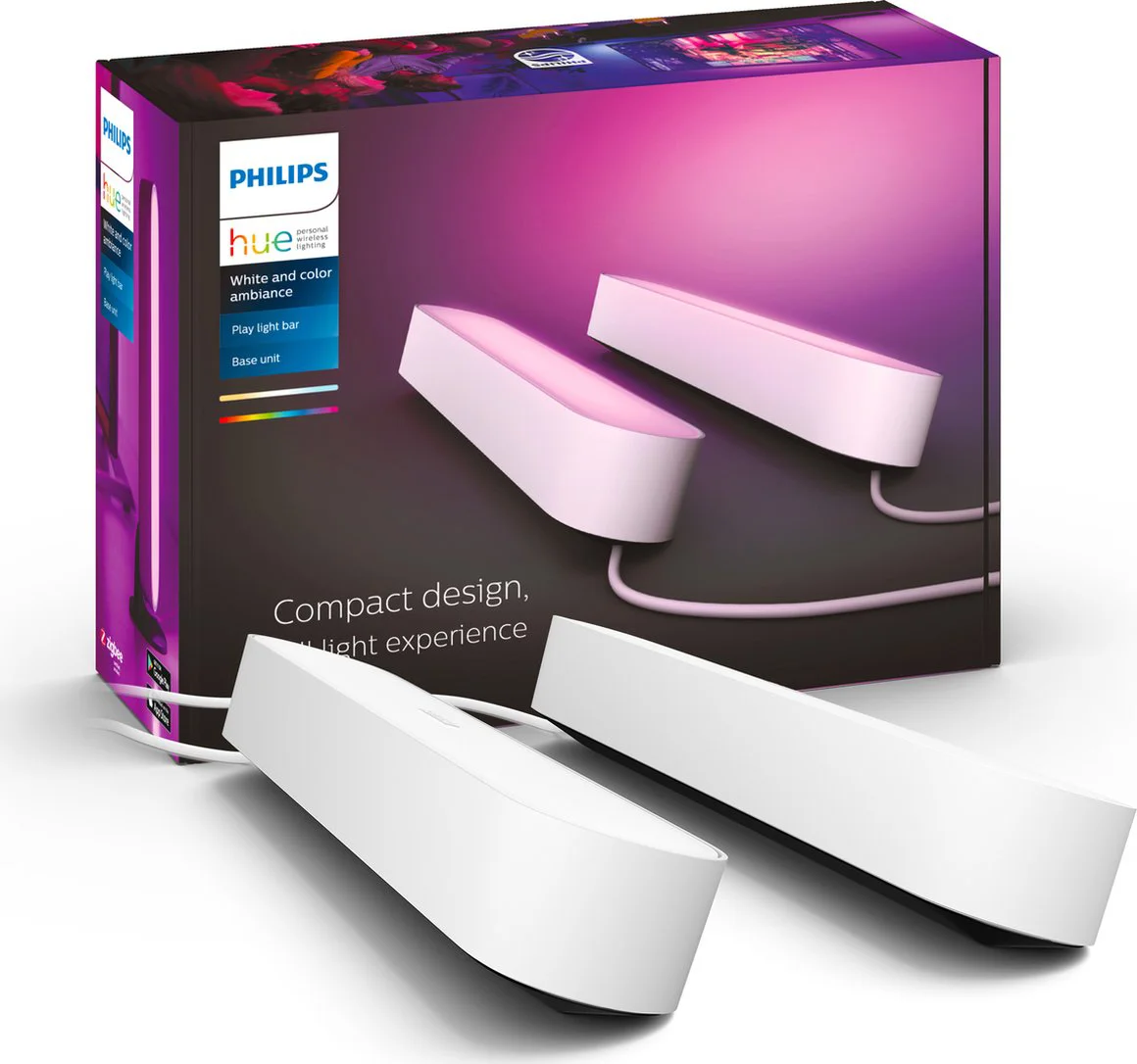 Philips Hue Play Lichtbalk White & Color Wit Duo Pack