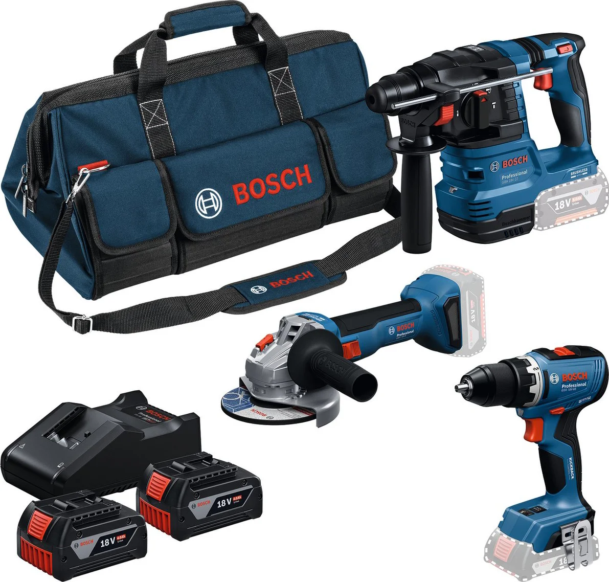 Bosch Professional Accu combiset 3-delig 18V 4.0Ah in tas - 0615A50094
