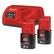 Milwaukee M12 NRG-202 Accu Starterset 12V 2x 2.0Ah - 4933459209