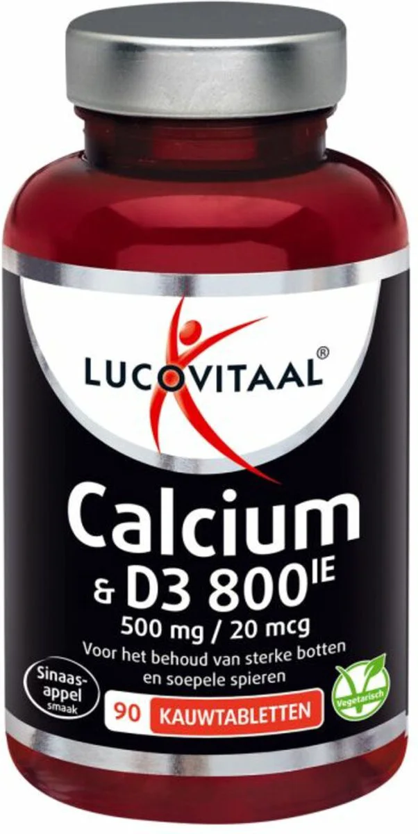 2x Lucovitaal Calcium 500mg + D3 20 mcg Kauwtabletten 90 kauwtabletten