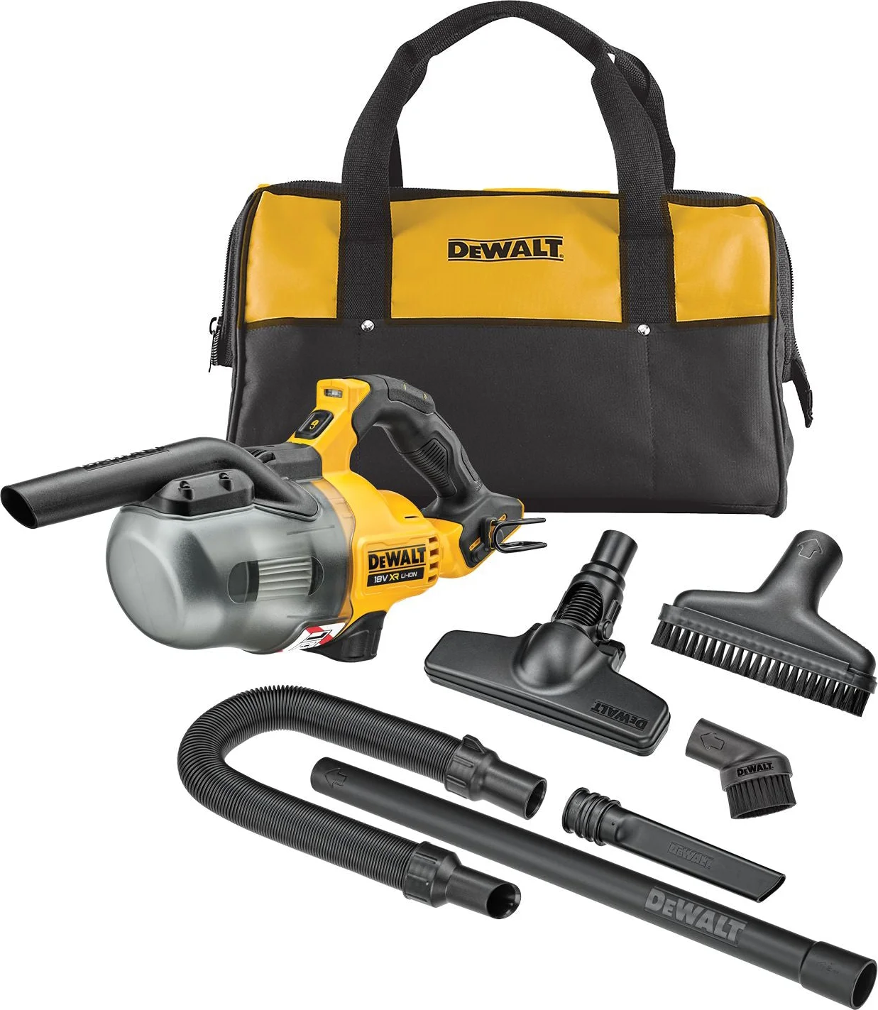DeWALT DCV501LN L-klasse accu steelstofzuiger met opzetstukken 18V XR Basic Body in opbergtas