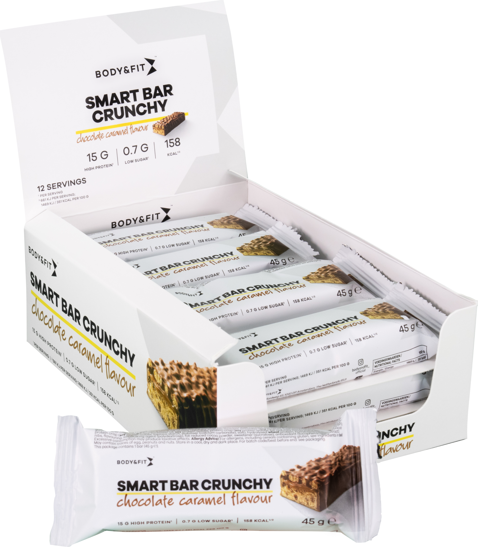 Body & Fit Smart Bar Crunchy Chocolate Caramel 12 x 45 gr
