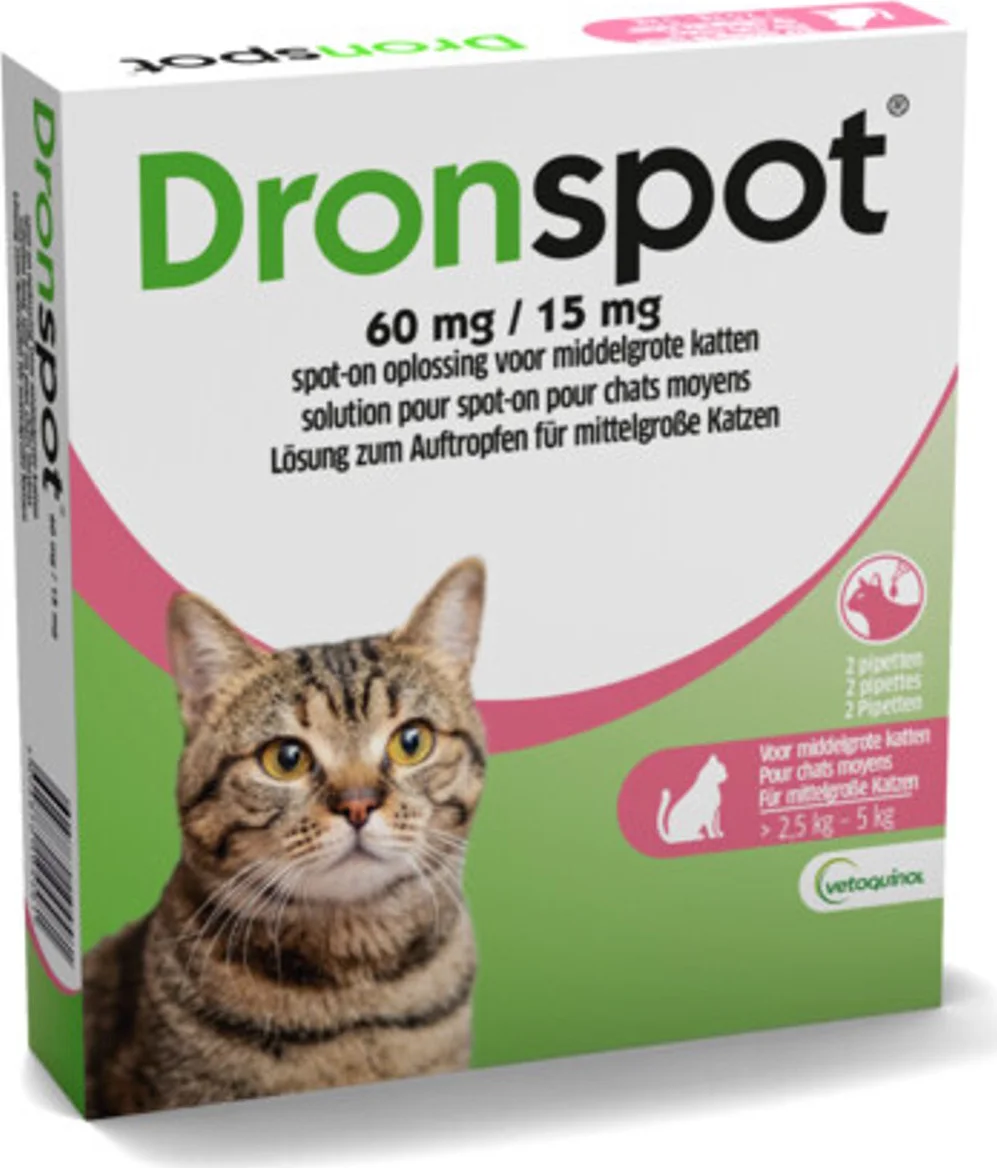 Dronspot Ontwormingspipet Middelgrote Katten 2 stuks