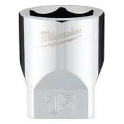 Milwaukee 1/4" Ratel Dop Metrisch Standaard 15 mm - 4932478323
