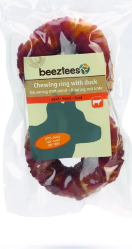 Beeztees Culinair Kauwring / Donut met Eend 2 stuks - 7,5 cm