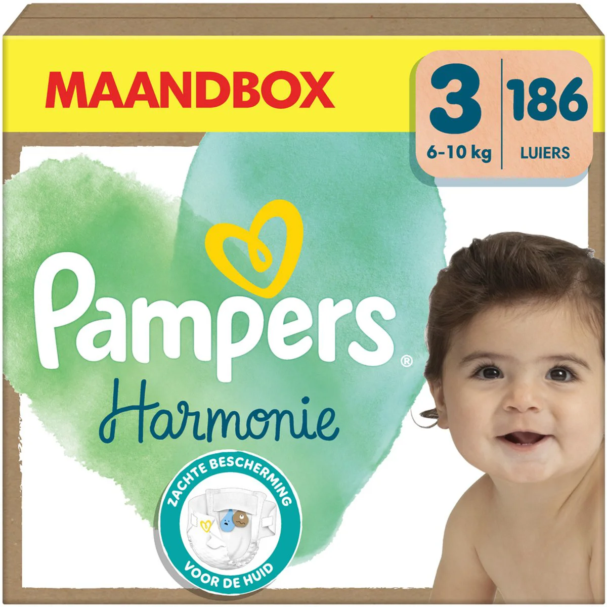 Pampers Harmonie Luiers Maat 3 (6 -10 kg) 186 stuks