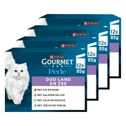 4x Gourmet Kattenvoer Nat Perle Duo Rund - Kip 12 x 85 gr