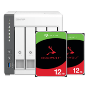 QNAP TS-433-4G + Seagate Ironwolf 12TB Duo Pack
