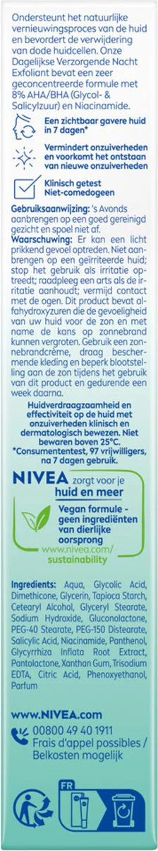 3x NIVEA Derma Skin Clear Nacht Exfoliant 40 ml