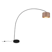 TRIO MANSUR Vloerlamp - Booglamp - Zwart + Taupe kap - H210cm