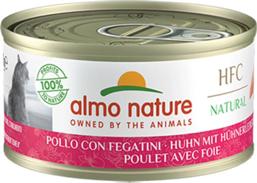 48x Almo Nature HFC Natural Kattenvoer Nat Kip en Lever 70 gr
