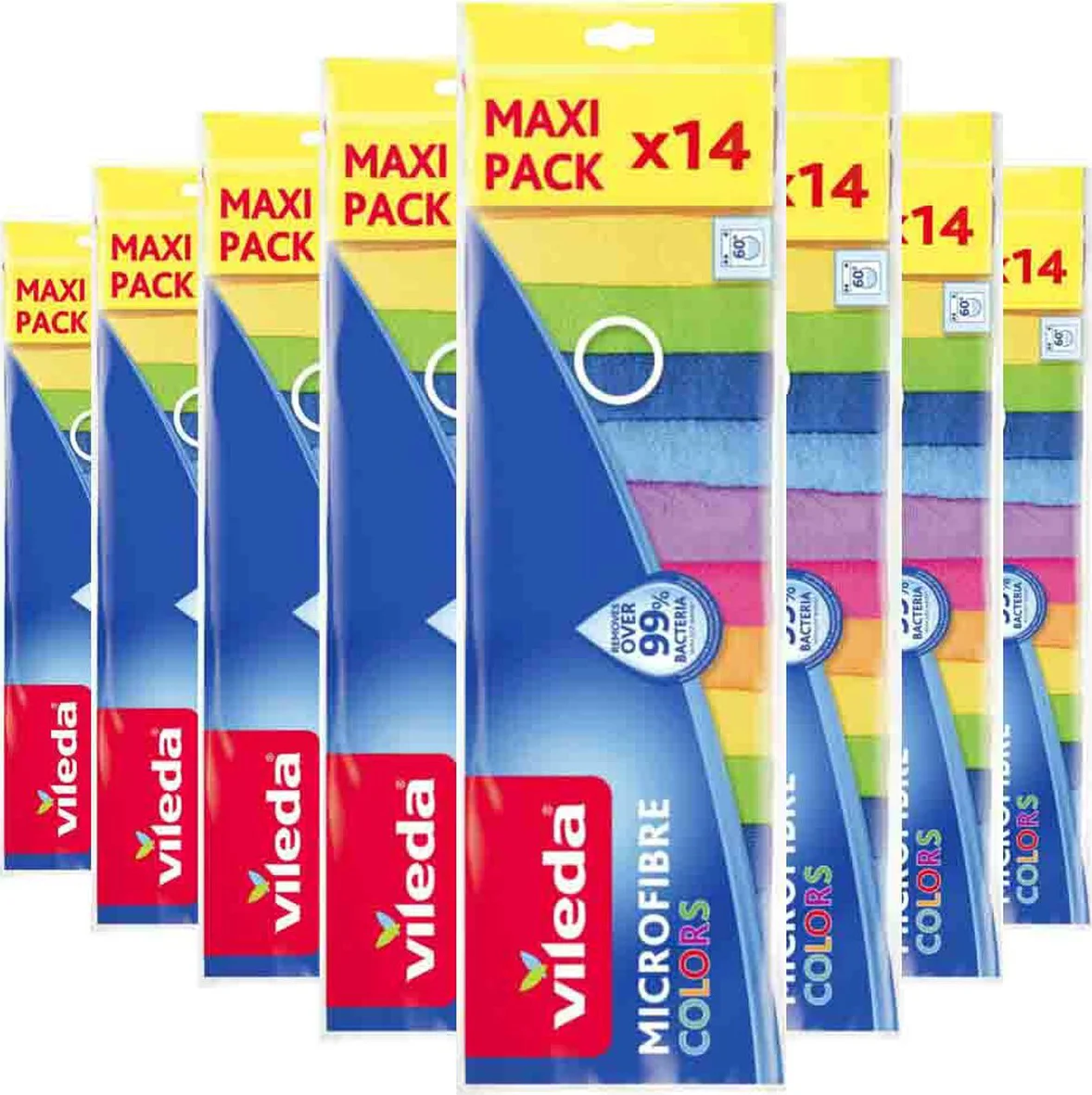 8x Vileda Microvezeldoek Colors 14 stuks