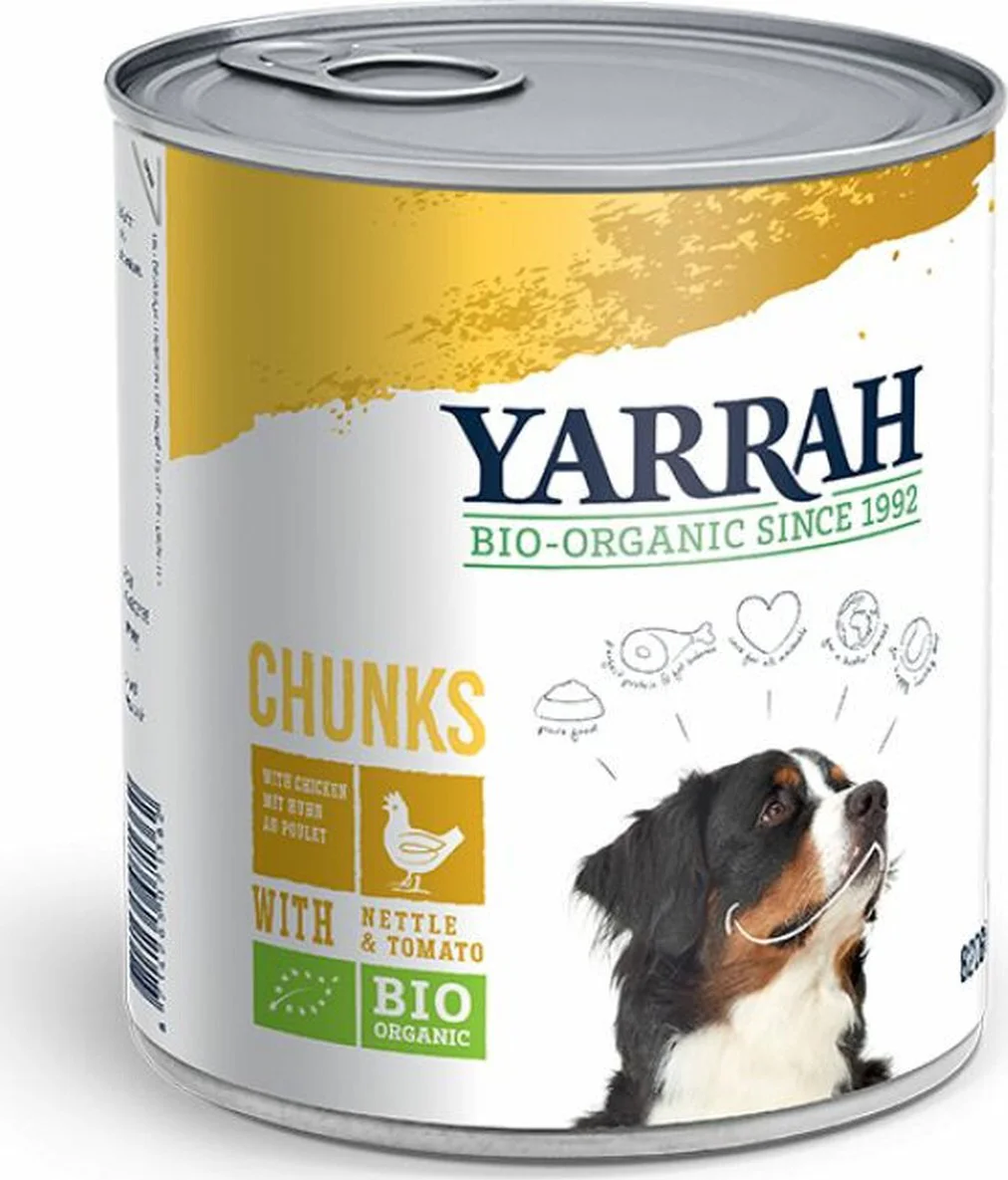 6x Yarrah Bio Hondenvoer Chunks Kip 820 gr