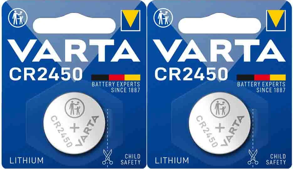 2x Varta Lithium Coin CR2450 Blister