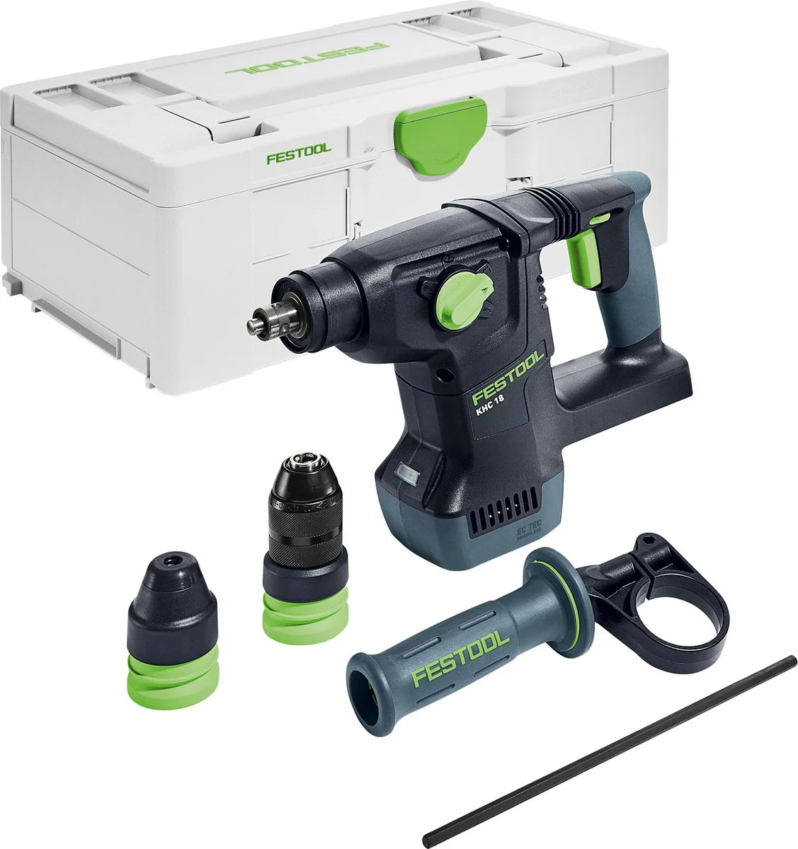 Festool KHC 18 EB-Basic Accu combihamer SDS-Plus 2,6J + snelwisselboorkop 18V Basic Body in Systainer - 577447