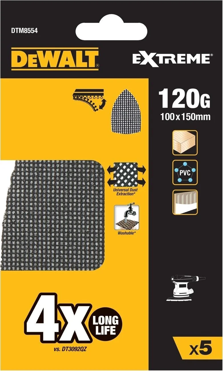 DeWALT DTM8554 Mesh Schuurgaas Delta 100x150mm K120 VE=5
