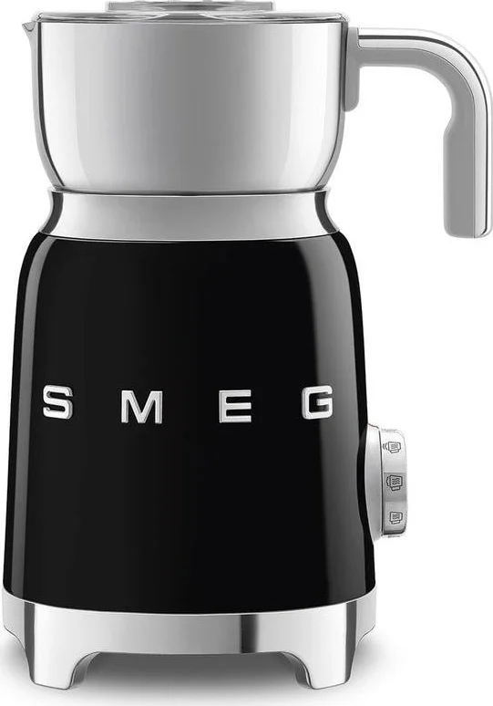 SMEG MFF11BLEU Melkopschuimer - Inductie - 500W - 6 Programma's - Warme & Koude Melkschuim - RVS Kan - '50s Style - Zwart