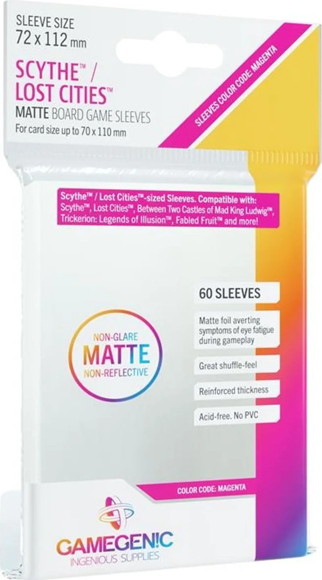 Gamegenic: Matte Board Game Sleeves - Magenta