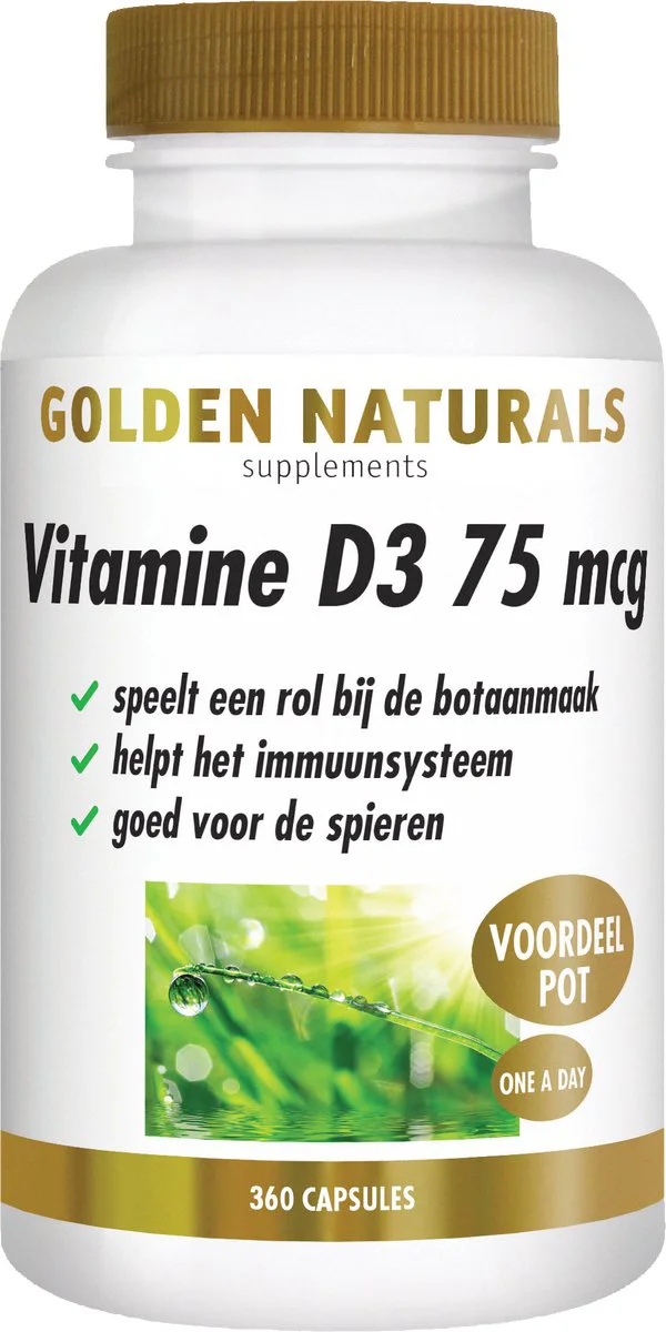 Golden Naturals Vitamine D3 75mcg 360 softgels