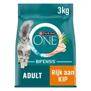 4x Purina ONE Kattenvoer Droog Adult Kip - Volkoren Granen 3 kg