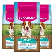 3x Eukanuba Hondenvoer Droog Grain Free Adult Small/Medium Oceaanvis 3 kg