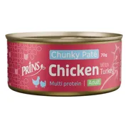 Prins Chunky Paté Kattenvoer Nat Kip & Kalkoen 70 gr