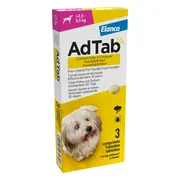 AdTab Anti Vlo en Teek Kauwtabletten Hond >2,5-5,5 kg 3 tabletten
