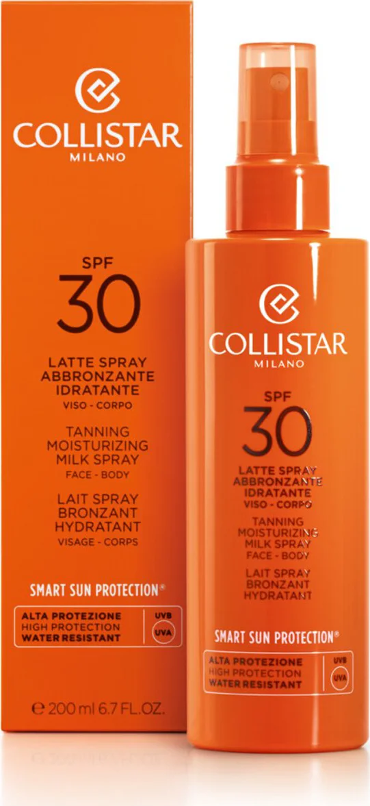 2x Collistar Tanning Moisturizing Milk Spray Face-Body SPF 30 200 ml