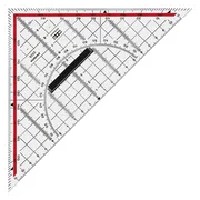 Geodriehoek M鯾ius & Ruppert 22cm plexiglas transparant voor technisch tekenen
