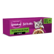 Whiskas Adult 1+ Saus Selectie Van De Chef Maaltijdzakjes Kattenvoer Nat Multipack 60 x 85 gr
