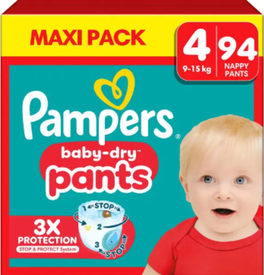 Pampers Baby Dry Luierbroekjes Maat 4 (9-15kg) 94 stuks