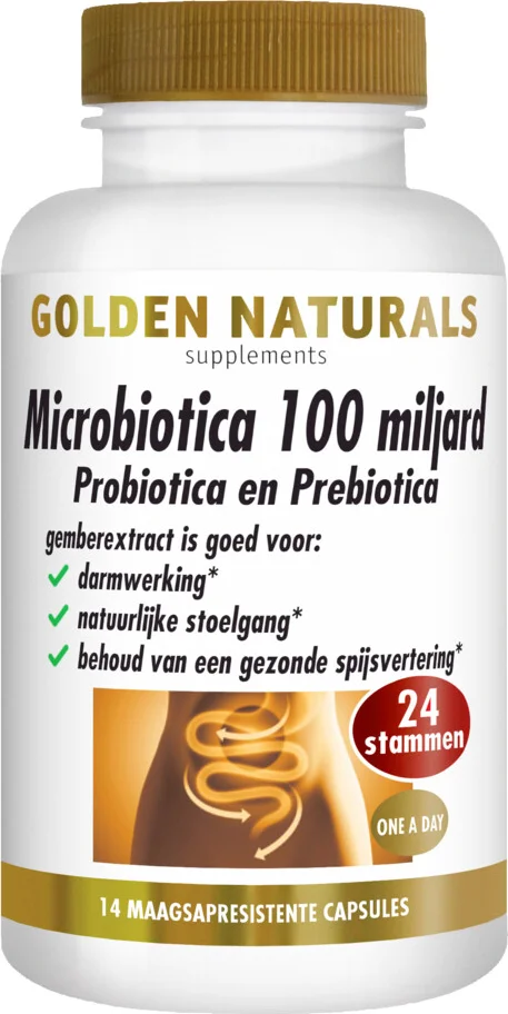 2x Golden Naturals Microbiotica 100 Miljard 14 vegacapsules