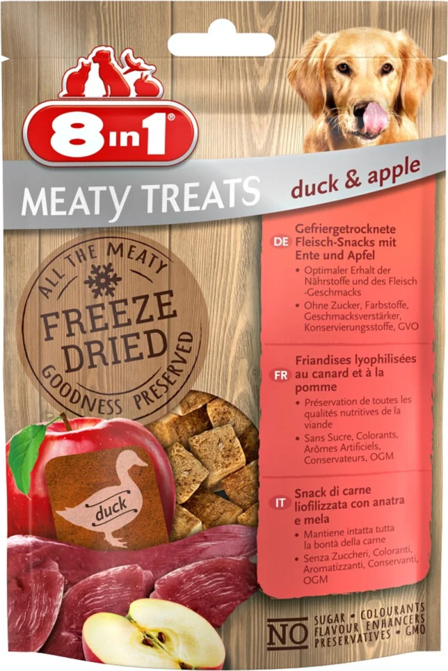 8x 8in1 Meaty Treats Eend en Appel 50 gr